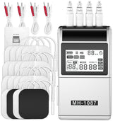 TENS EMS Muscle Stimulator Unit, 48 Modes 4 Outputs with 16 Electrode Pads (2"x2") for Pain Relief in Shoulder, Neck, Back & Sciatica, Electronic Pulse Massager for Physical Therapy