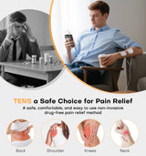 TENS EMS Muscle Stimulator Unit, 48 Modes 4 Outputs with 16 Electrode Pads (2"x2") for Pain Relief in Shoulder, Neck, Back & Sciatica, Electronic Pulse Massager for Physical Therapy