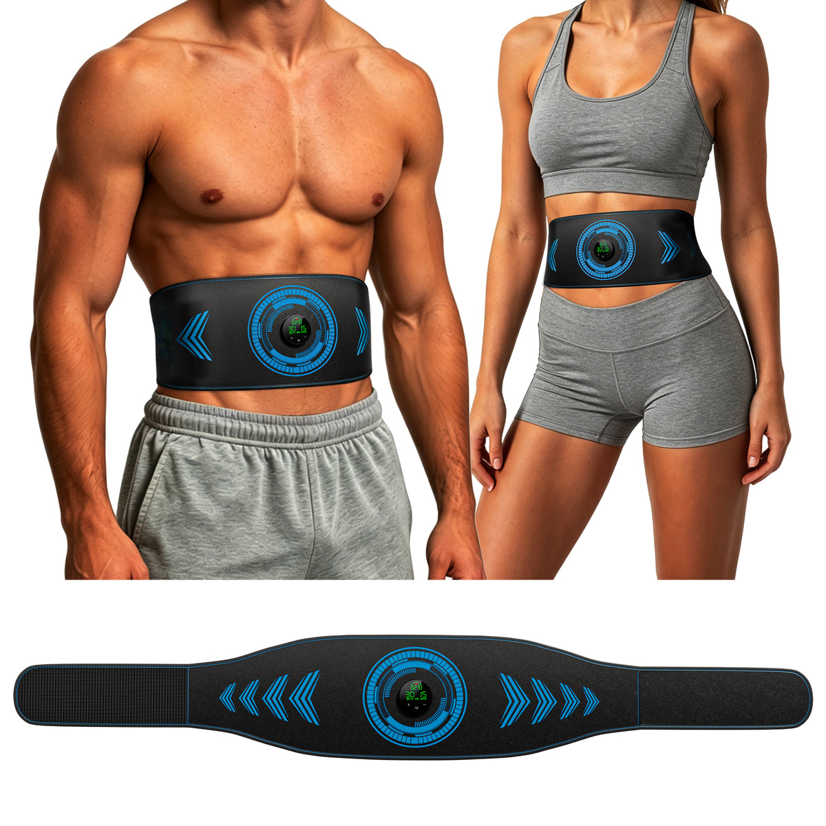 Abs Stimulator Muscle Toner, Powered EMS Muscle Stimulator for Home Use, for Muscle Conditioning (Single Belt)