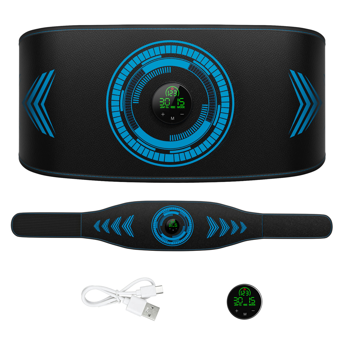 Abs Stimulator Muscle Toner, Powered EMS Muscle Stimulator for Home Use, for Muscle Conditioning (Single Belt)